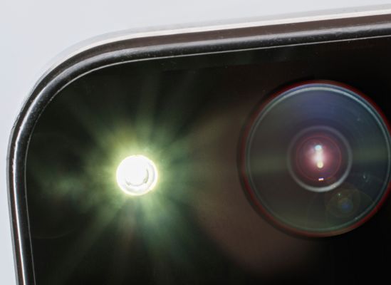Picture of the flash going off on someone's smartphone camera.