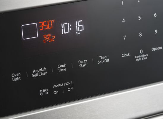 Photo of a time/delay start on a kitchen range.