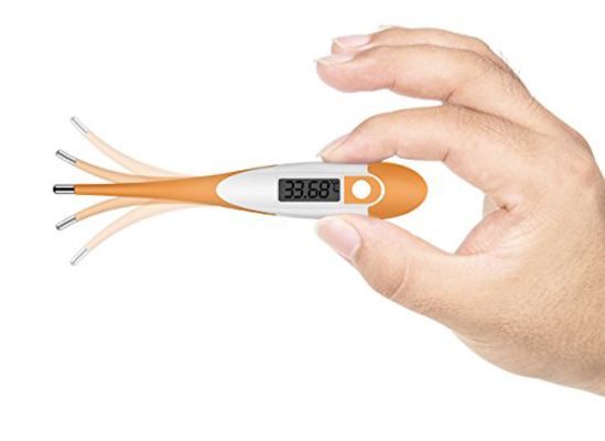 Photo of a thermometer with a soft tip.