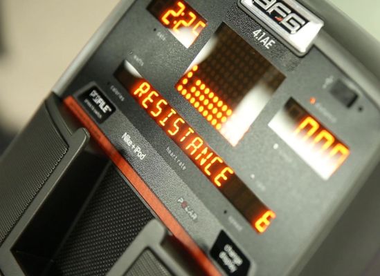 Photo of the electronic interface on an elliptical trainer.