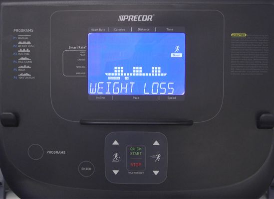 A close shot of a built-in exercise program for weight loss.