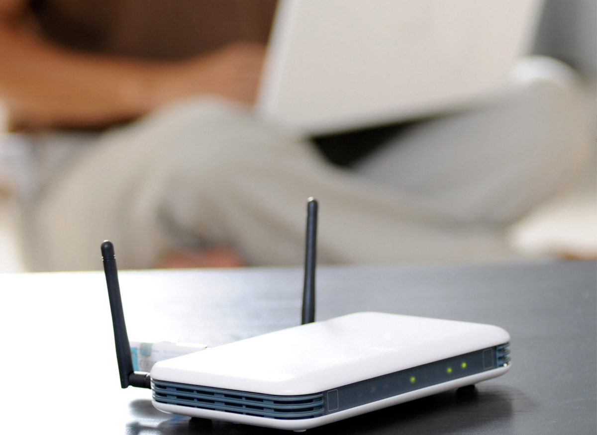 Photo of a wireless router.