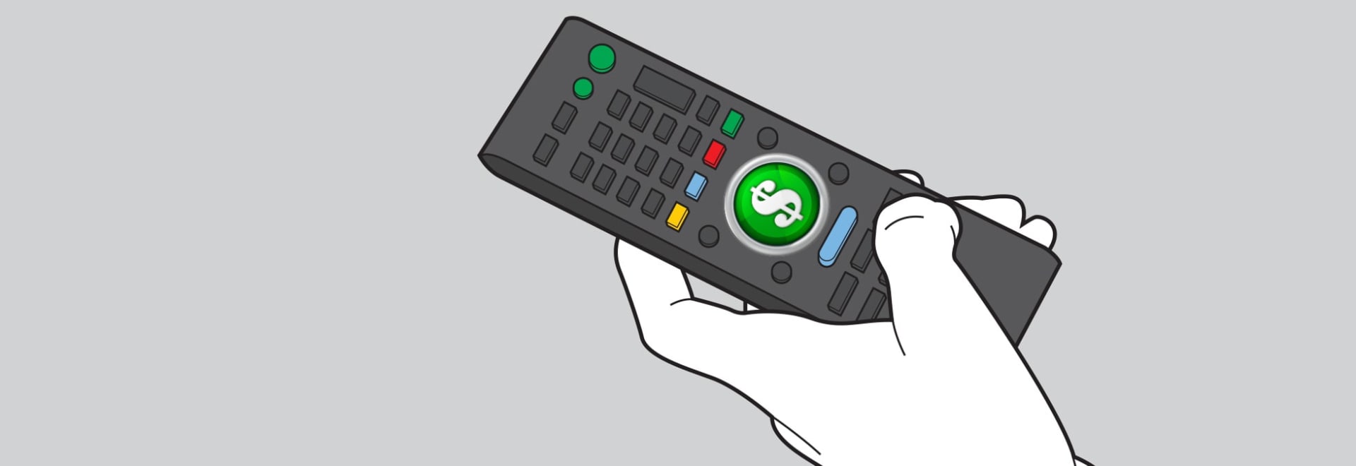 An illustration of a TV remote for an article on money-saving tech tips