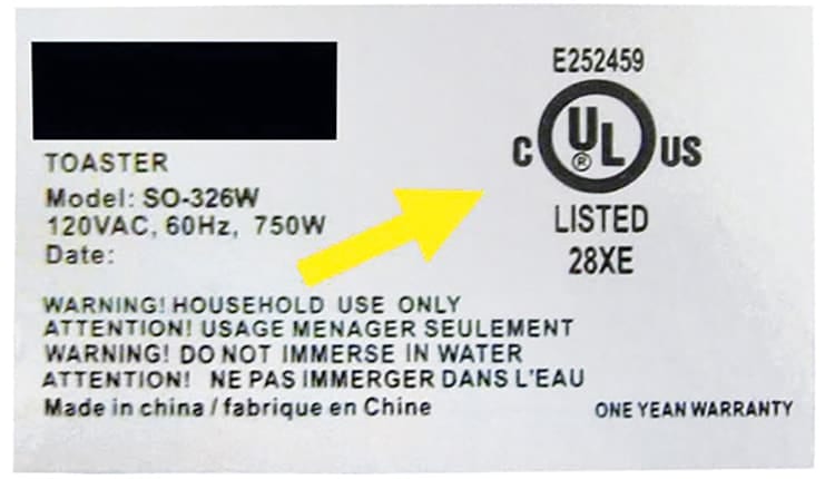 Busca las etiquetas falsas de UL en electrodomésticos y cables