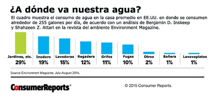 Where water goes chart