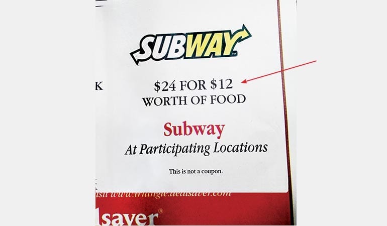 Subway's dubious offer.