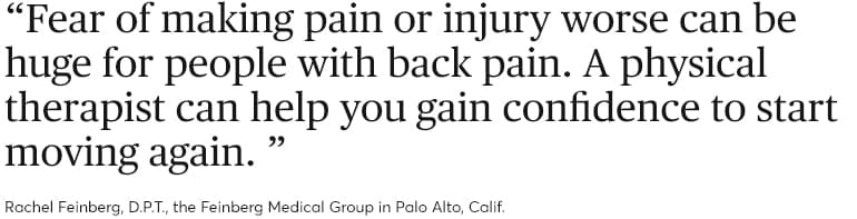 How to relieve back pain. Quote from Rachel Feinberg