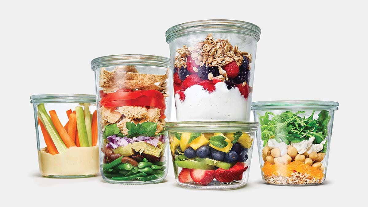 Healthy lunches in a jar.