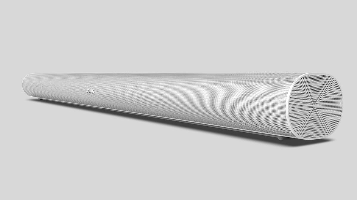 Picture of the new Sonos Arc sound bar speaker in white.