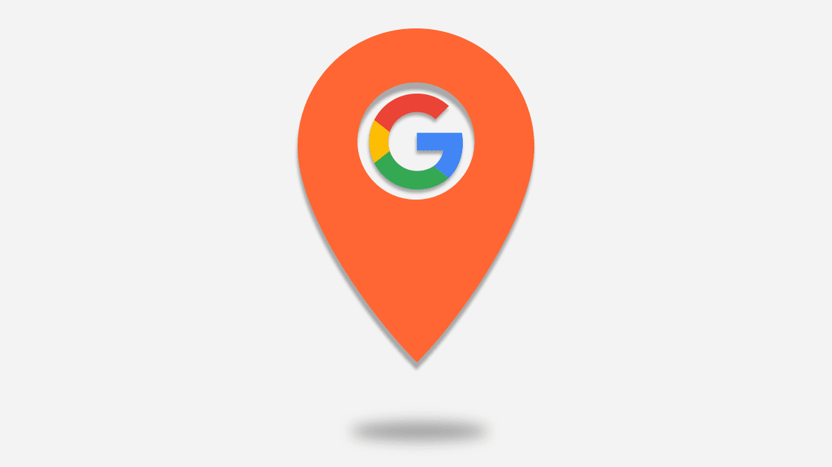 The Google logo framed with a location data pin.