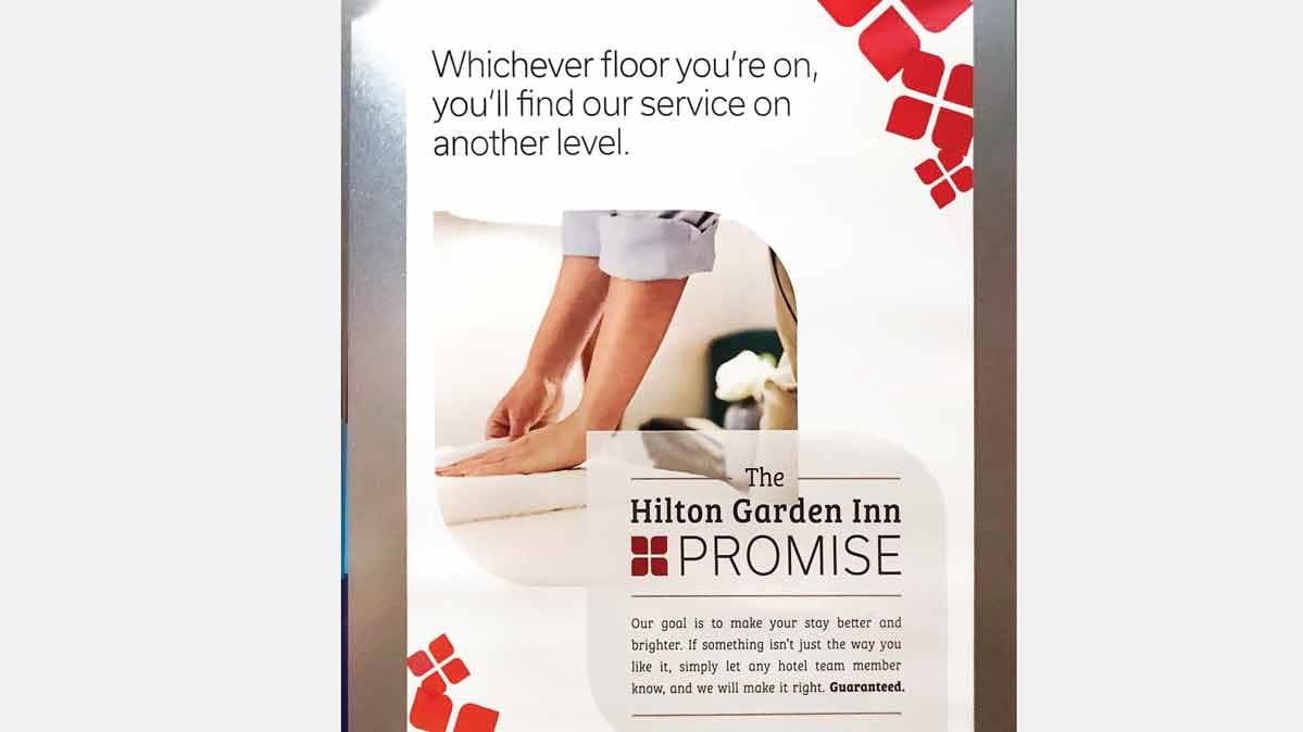Photo of Hilton Garden Inn advertisement.