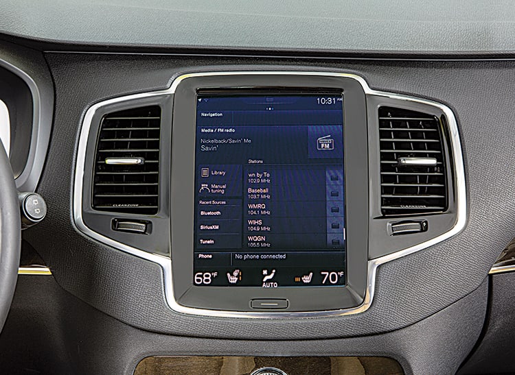 The big touch screen is unintuitive and distracting.