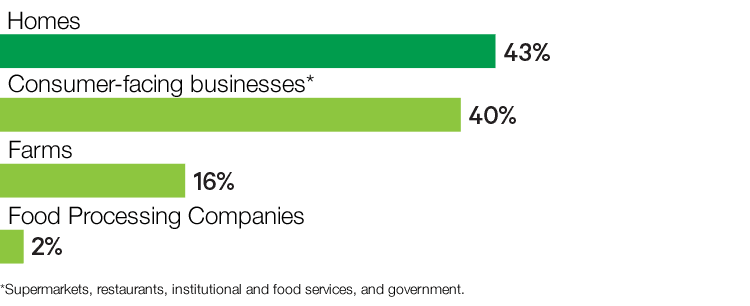 Infographic depicting food waste in the United States