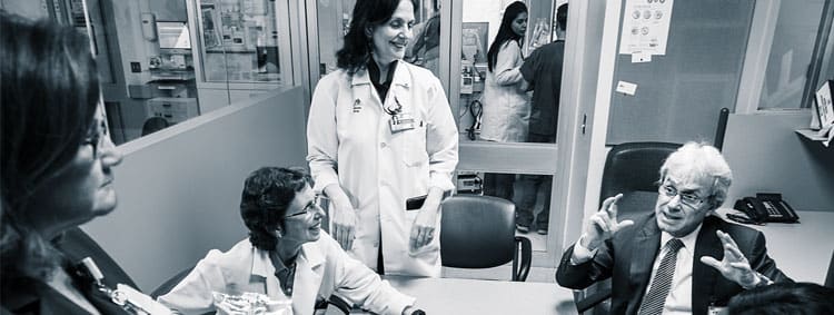 Staff of Mount Sinai St. Luke's-Roosevelt Hospital in New York City celebrate success against central-line infections, a deadly hospital-acquired infection. 