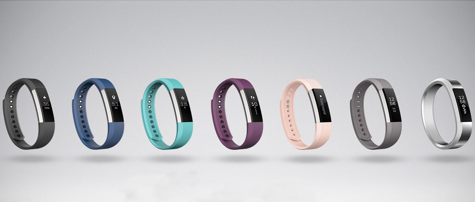 Fitbit's Alta HR fitness trackers in all seven colors