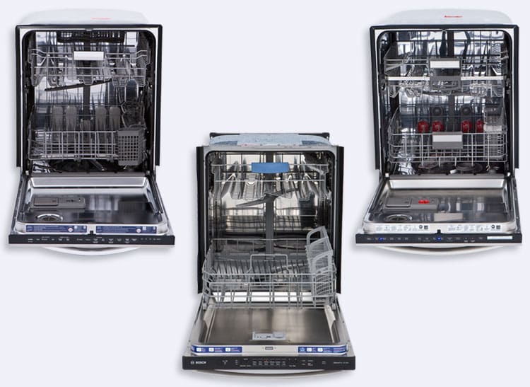Comparison of three dishwasher loading schemes.