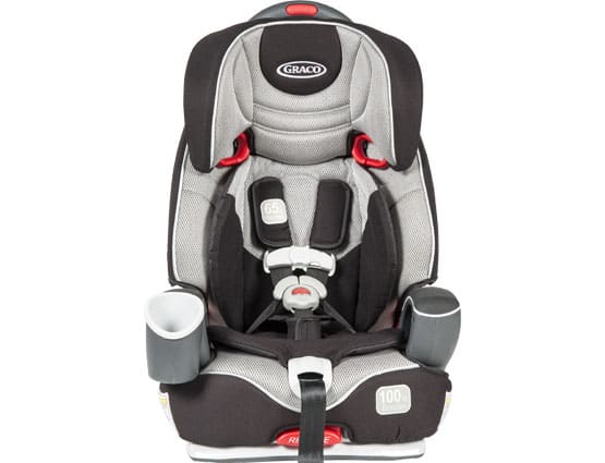 A toddler booster car seat.