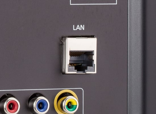 A TV's Ethernet (LAN) jack.