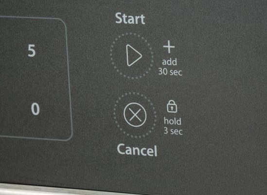 A child-lock setting on a microwave oven.