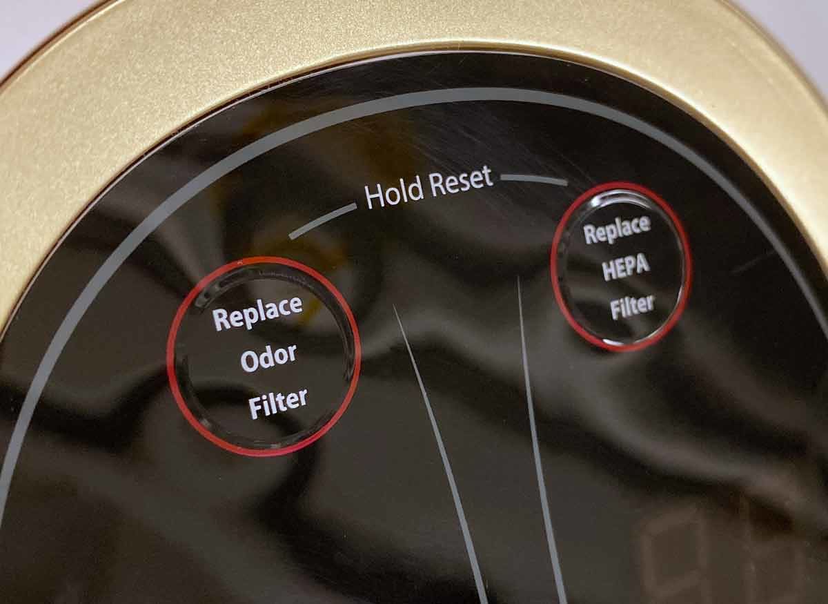 an air purifier's filter-replacement indicators