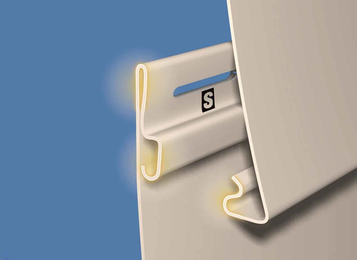 detail of CertainTeed's double hemmed nailing area