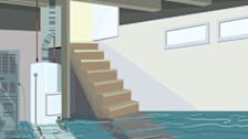 An illustration of a flooded basement.