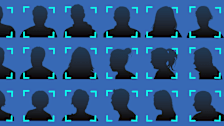 Illustrations of silhouetted people's faces.