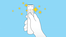 Illustration of a clean TV remote