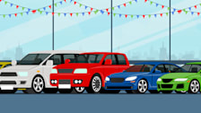 illustration of a used car lot