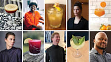Grid of images from story, chefs and drinks