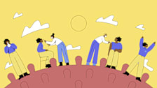 covid illustration with people