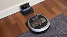 A samsung powerbot r7040 cleaning the floor