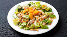 salad with chicken, oranges, carrots, almonds