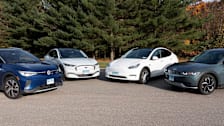 Volkswagen ID.4, Ford Mustang Mach-E, Tesla Model Y, and Hyundai Ioniq 5