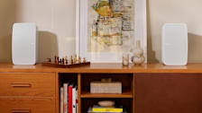 Sonos Five speakers seen in a living room setting