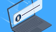 Password login dialogue box on laptop screen