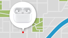 Apple AirPods Pros icon in location on map