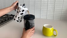 Pouring coffee into The HyperChiller