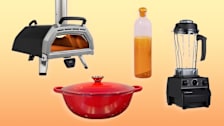 Ooni Kura pizza oven, Ichendorf bottle, Vitamix blender, and Le Creuset soup pot