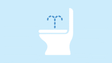 an illustration of a bidet spraying water from a toilet