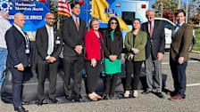 From left: Vito Buccellato, CEO of Hackensack Meridian Health, Dr. Harpreet Pall, Chair of Pediatrics, Hackensack Meridian Children’s Health K. Hovnanian Children’s Hospital, CPSC Chair Alex Hoehn-Saric, Taylor Bethard, Ashley Haugen, Folichia Mitchell, Rep. Frank Pallone, Jr. (D-NJ), William Wallace
