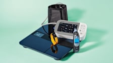 Omron Platinum BP5450 (Amazon) Blood Pressure Monitor, Etekcity Apex EFS-A5915-KUS Digital Smart Scale, Fitbit Inspire 3 Fitness Tracker and Braun ThermoScan 7 IRT6520 Digital Thermometer