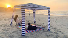 CoolCabanas beach canopy on a beach
