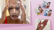 Writer Shalwah Evans washing face with Olay cleansing melts.