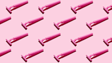 pink razors on a pink background