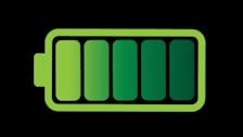 Icon of a full battery with a green gradient