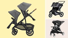 UPPAbaby Vista v3 with Rumbleseat V2+, 
Bob Gear Revolution Flex 3.0 Duallie and 
Chicco BravoFor2 strollers