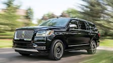 2018 Lincoln Navigator Black Label driving with motion blur