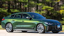 2023 BMW i4 driving at CR's test track