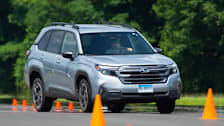 2025 Subaru Forester Hybrid going through the emergency handling test